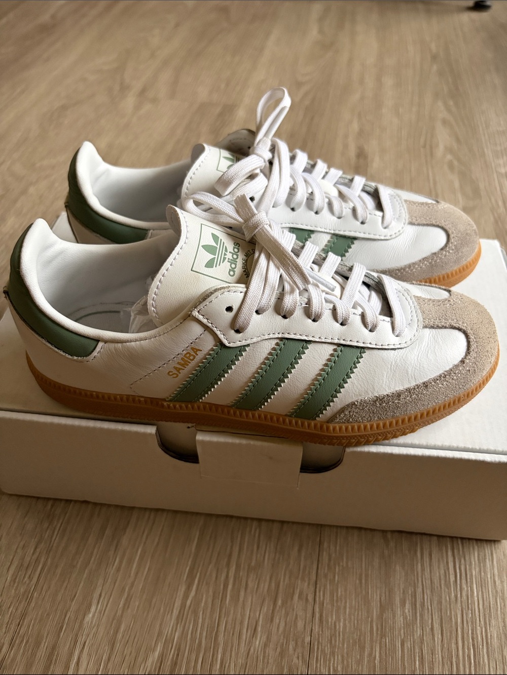 adidas Samba Sneakers - White, Green & Gum